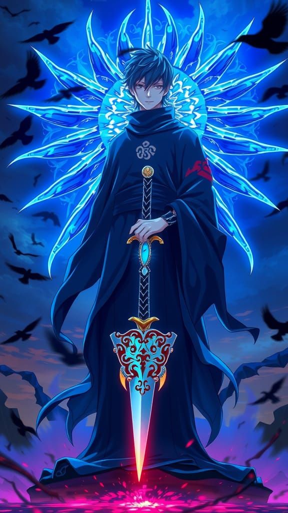 Divine Blue Susano'o with Totsuka Blade and Yata Mirror