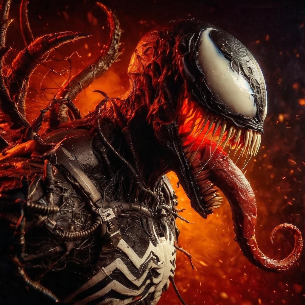 Obese Bear-Venom Symbiote Portrait in Darkness