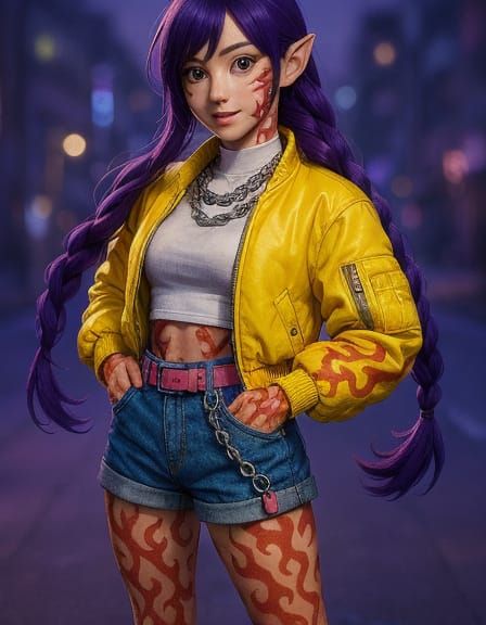 Anime-Inspired Girl with Demonic Patterns in Unreal Engine 5