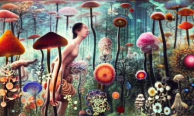 Surreal Stargazing Platform in a Mycelium Network