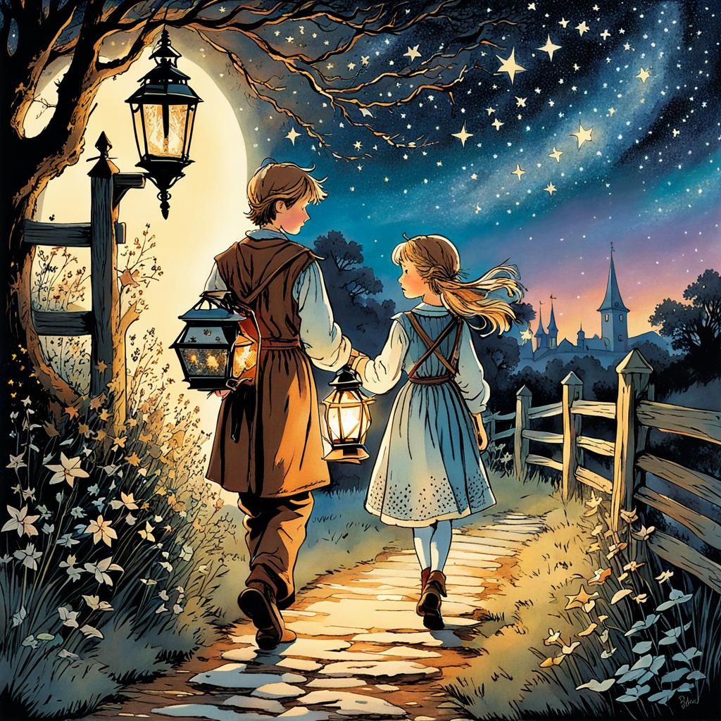 Anime Lantern Walk: Brother and Sister by Starlight