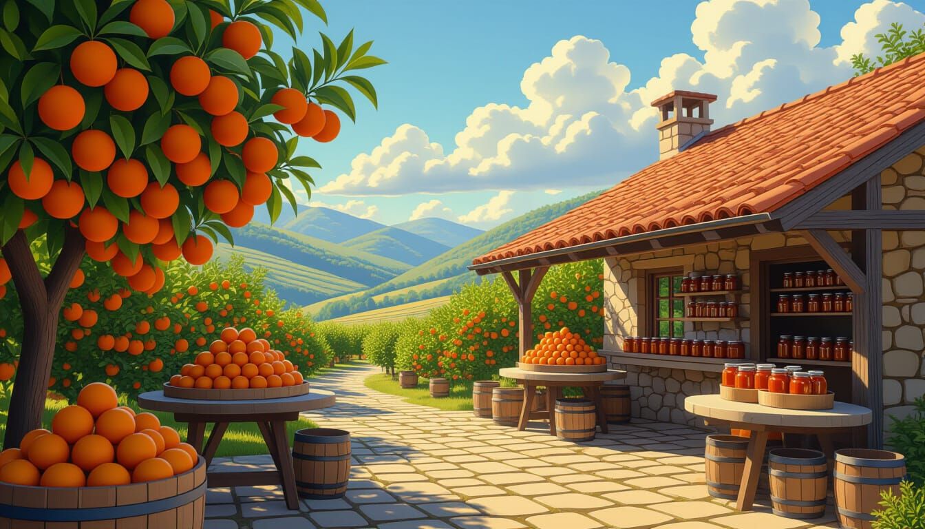 Charming Orange Orchard and Jam Shop in Valley