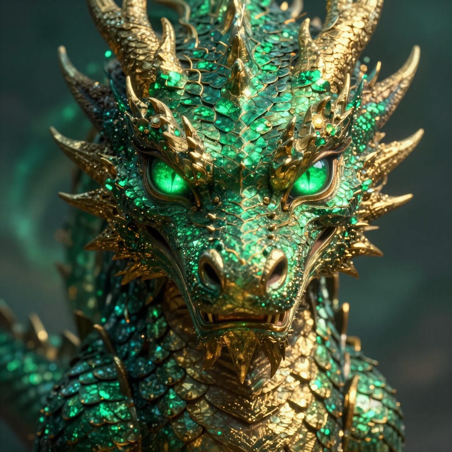 Majestic Dragon Close-Up with Glowing Eyes