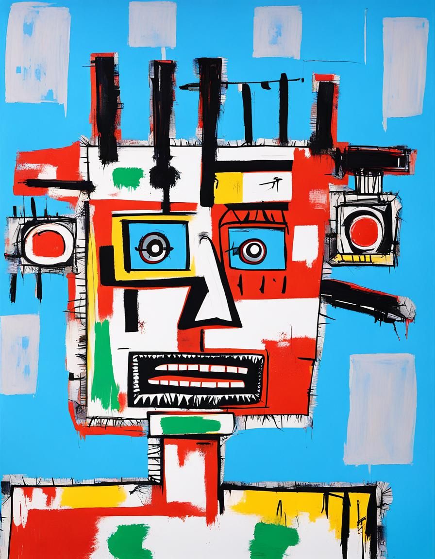 Cyborg Robot Man in Neo-Expressionist Style