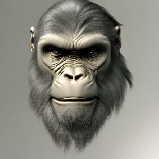 Ape in Suit with Surreal Fantasy Art Style