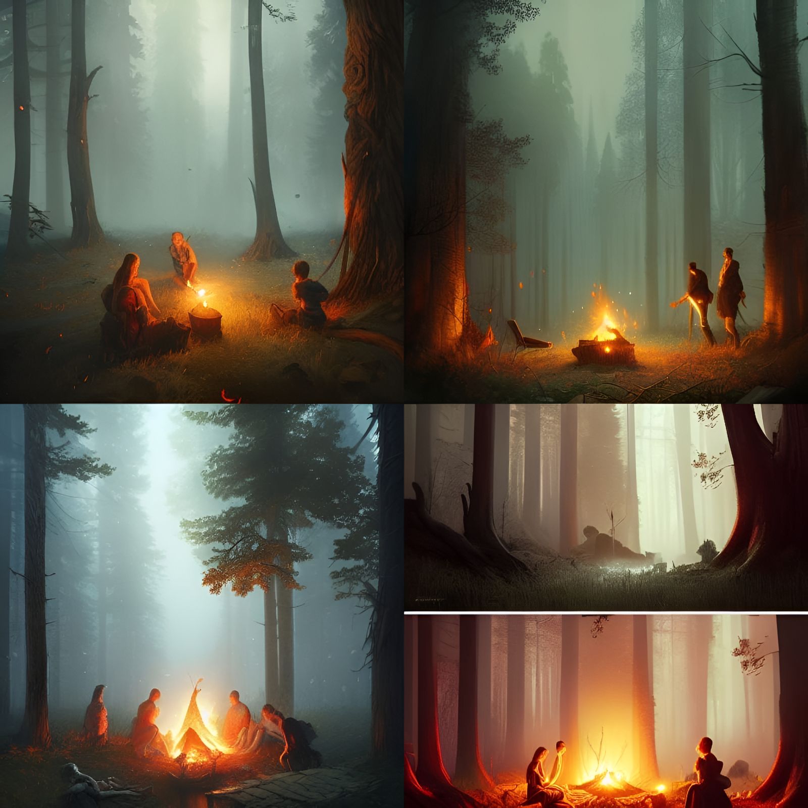 Haunted Forest Campfire Stories: Dark Fantasy Art