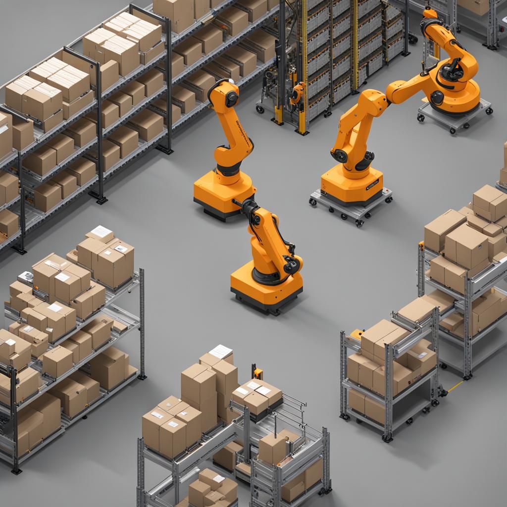 AI-Powered Warehouse Automation System Visualization