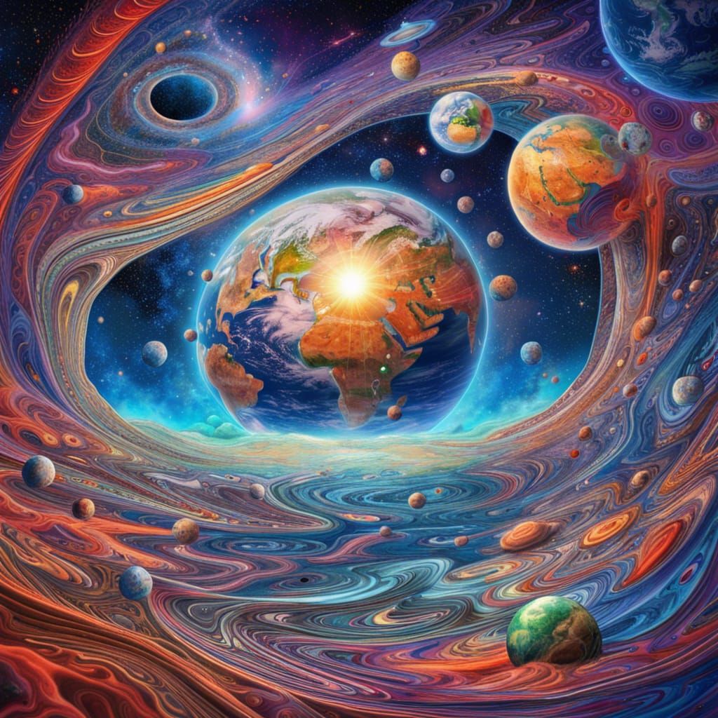 Psychedelic Earth from Space: Alex Grey Inspired