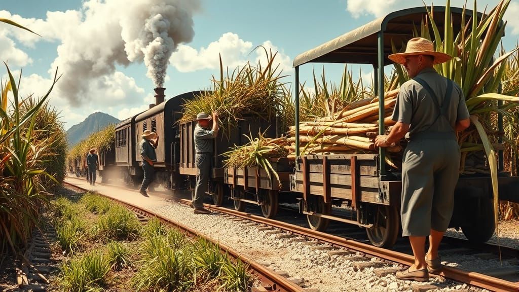 1940s Sugarcane Loading Yard in Queensland