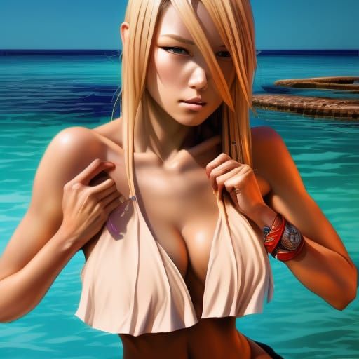 Anime Woman Portrait in Art Nouveau Style