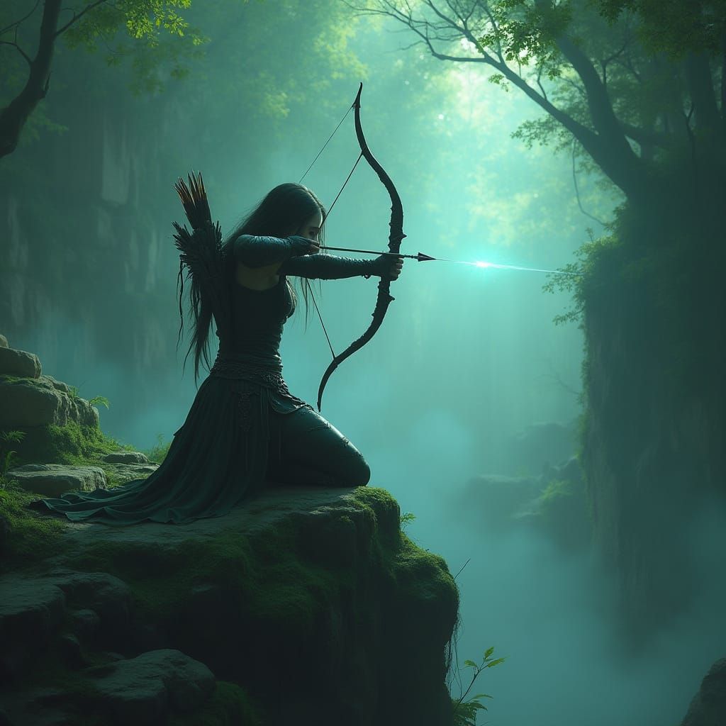 Elven Archer in Mystical Ruins