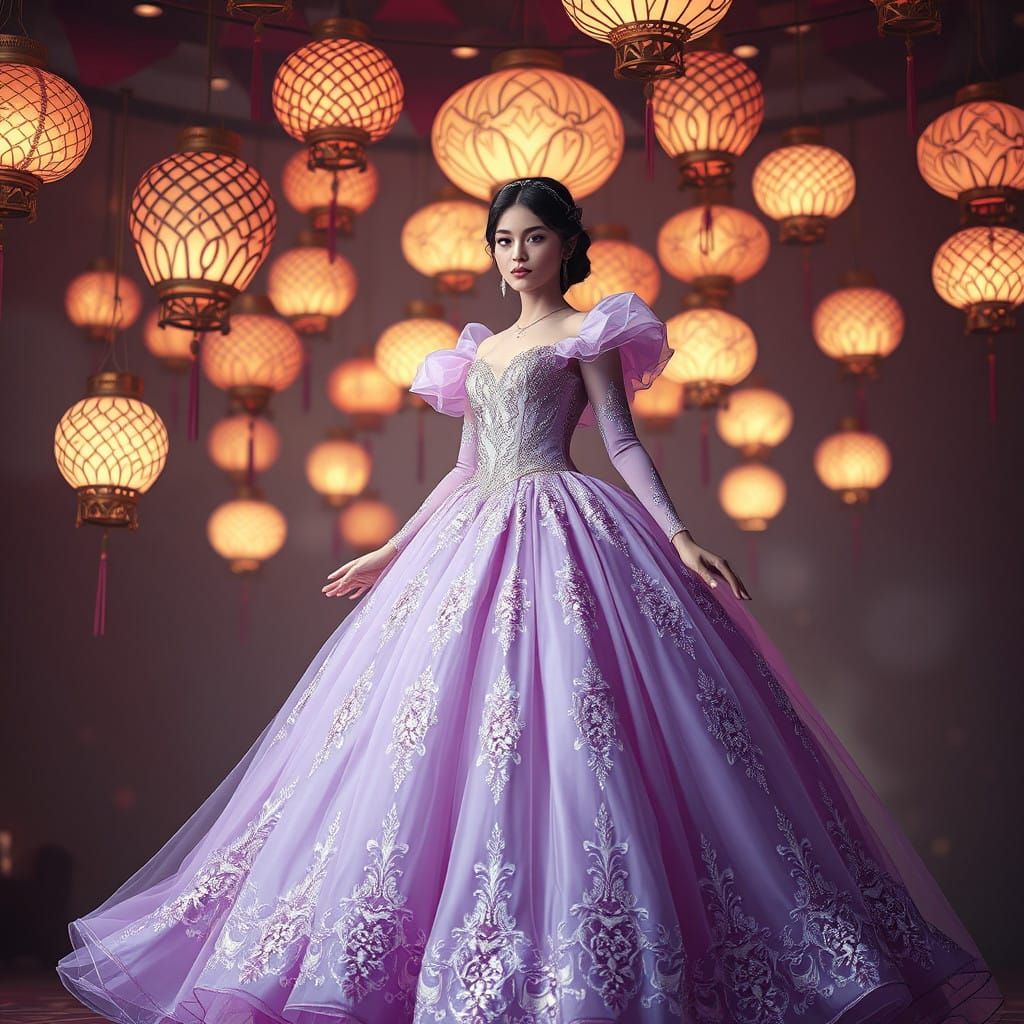 Pastel Fantasy Ball Gown in Dreamlike Whimsy