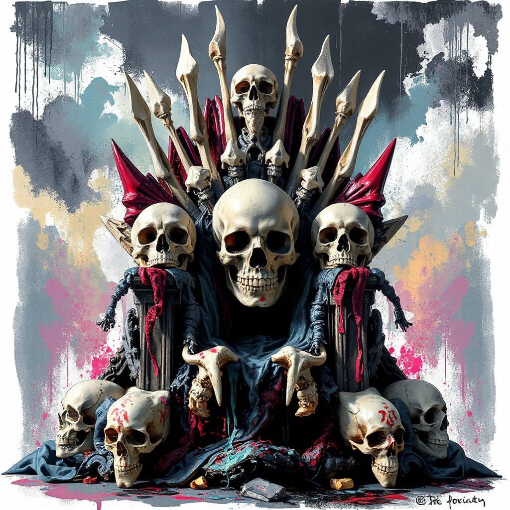 Throne of Forgotten Kings in Vibrant Graffiti Style