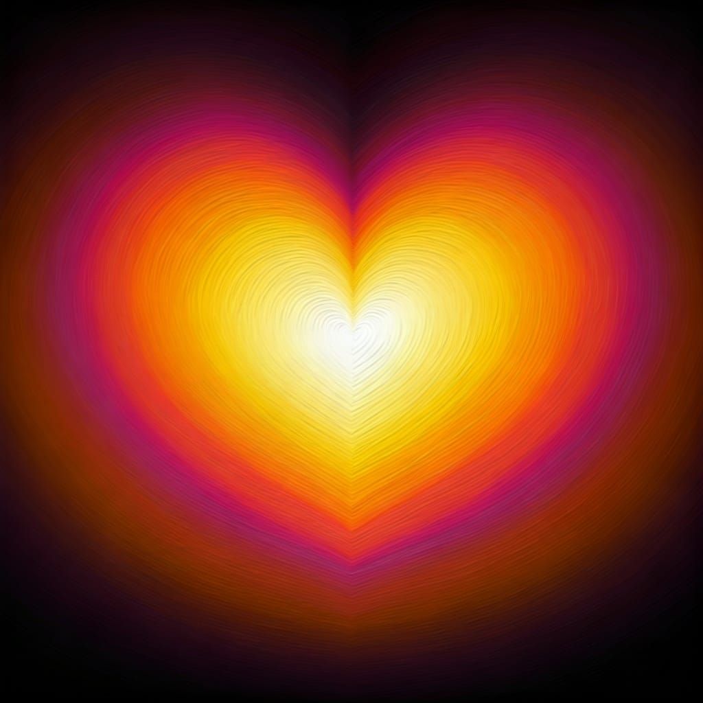 Abstract Sunset Heart in Rothko Style