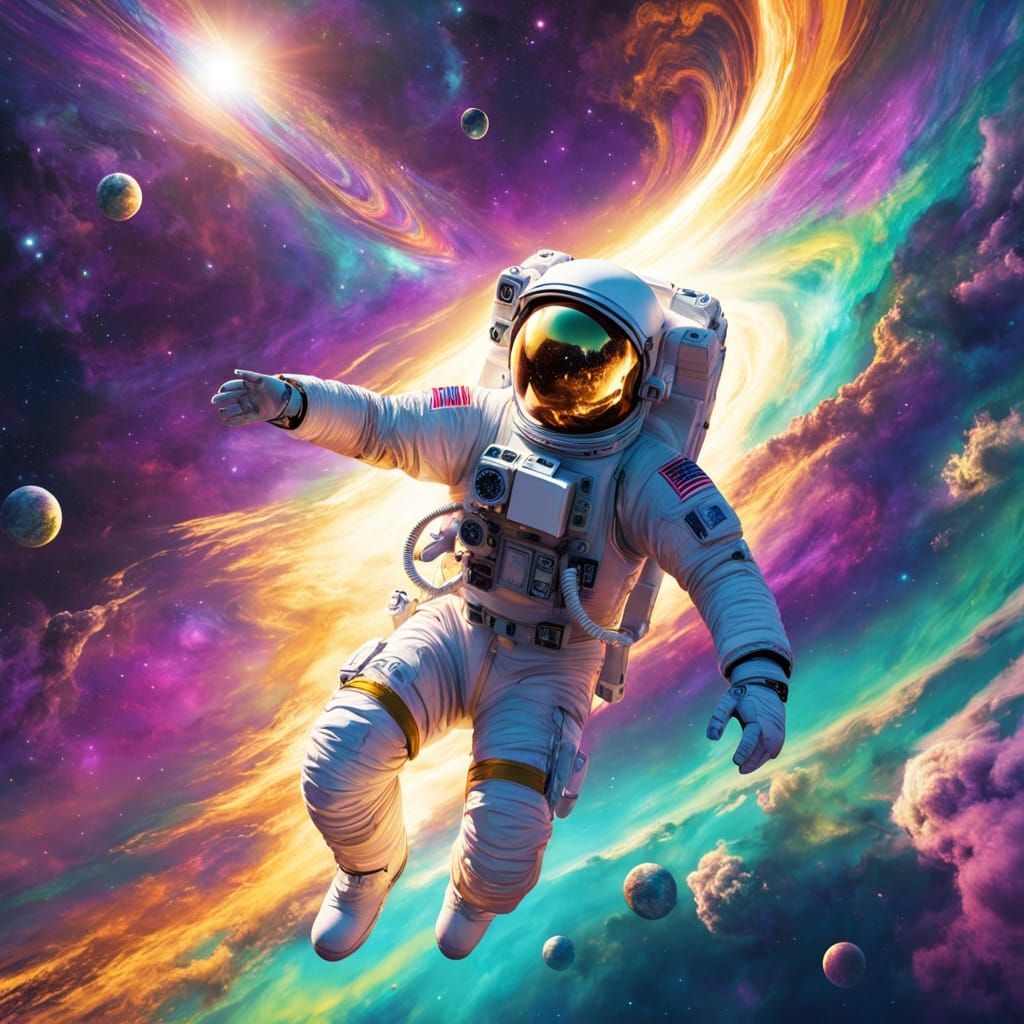 Psychedelic Space Art in Vibrant Pop Style