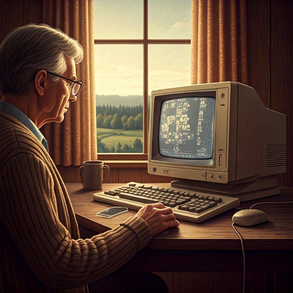Nostalgic Solitaire Game on Windows 98 Computer