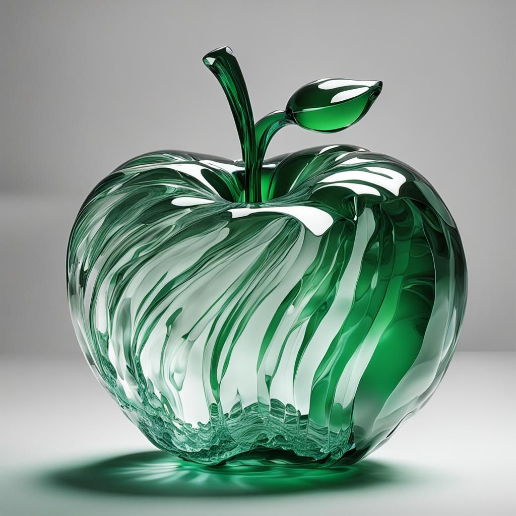 Glass Apple 3D Sculpture