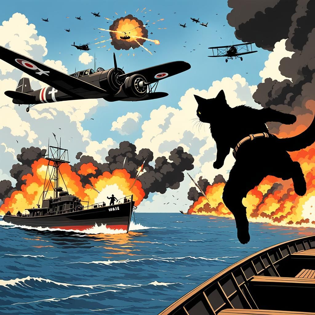 Black Cat WWII Pilot Dive Bombing