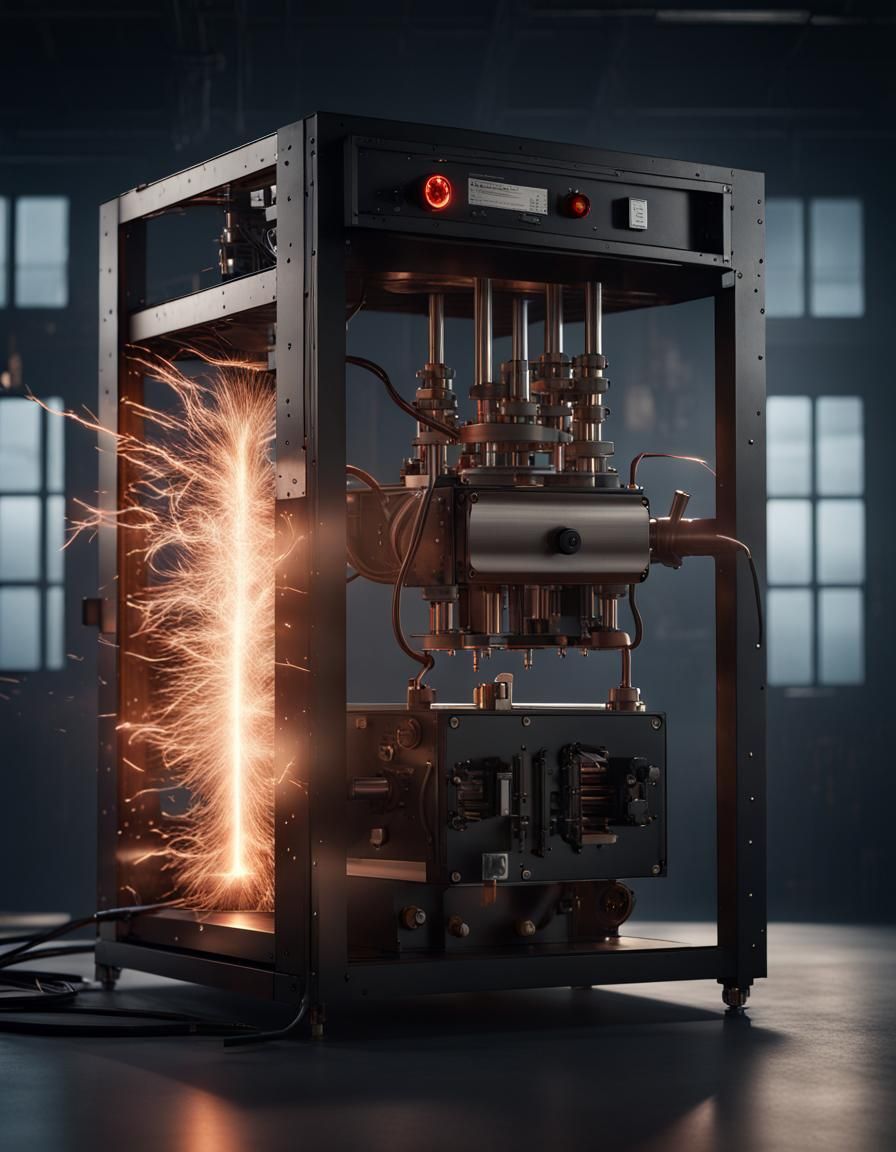 Van de Graaff Generator Emitting Sparks in Laboratory