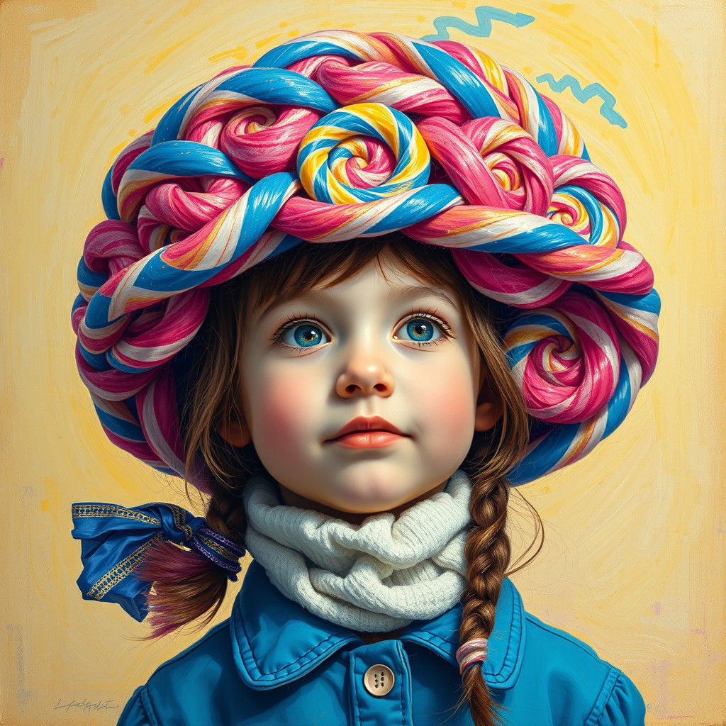 Girl in Lollipop Hat: A Surrealist Fantasy