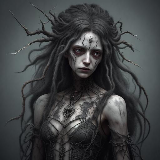 Dark Fantasy Ballerina in Beksiński Style