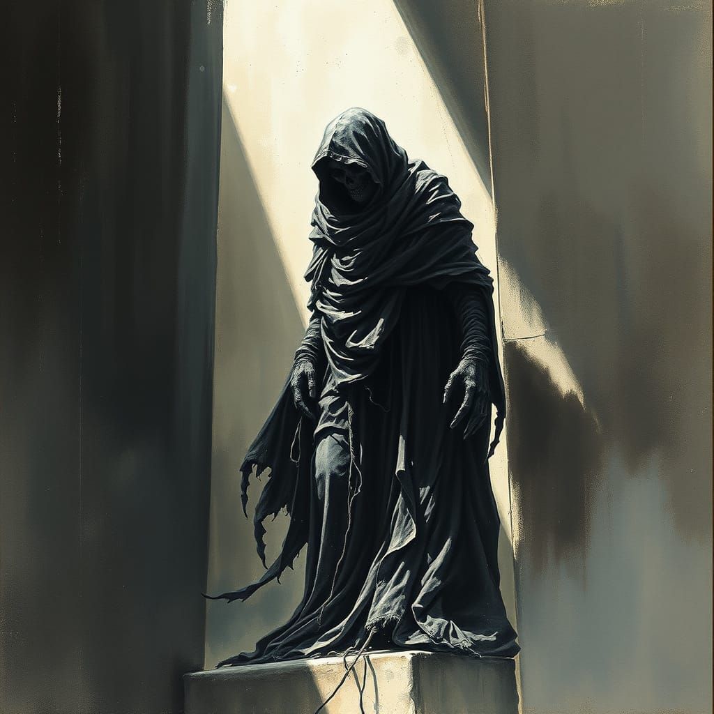 Death Spirit Emerges: Etching and Acrylics