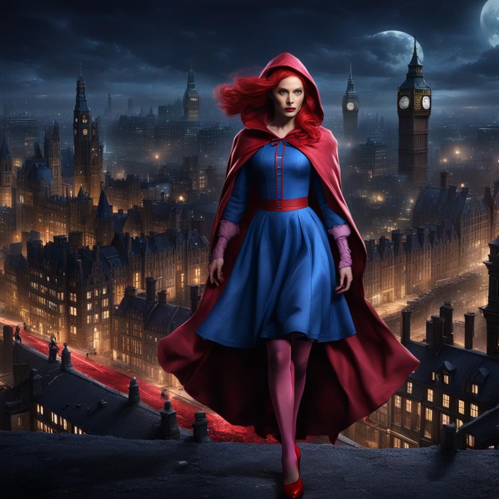 Jean Grey as Red Riding Hood in London
