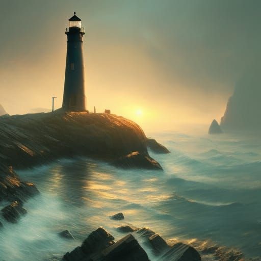 Lighthouses in Dark Fantasy Style
