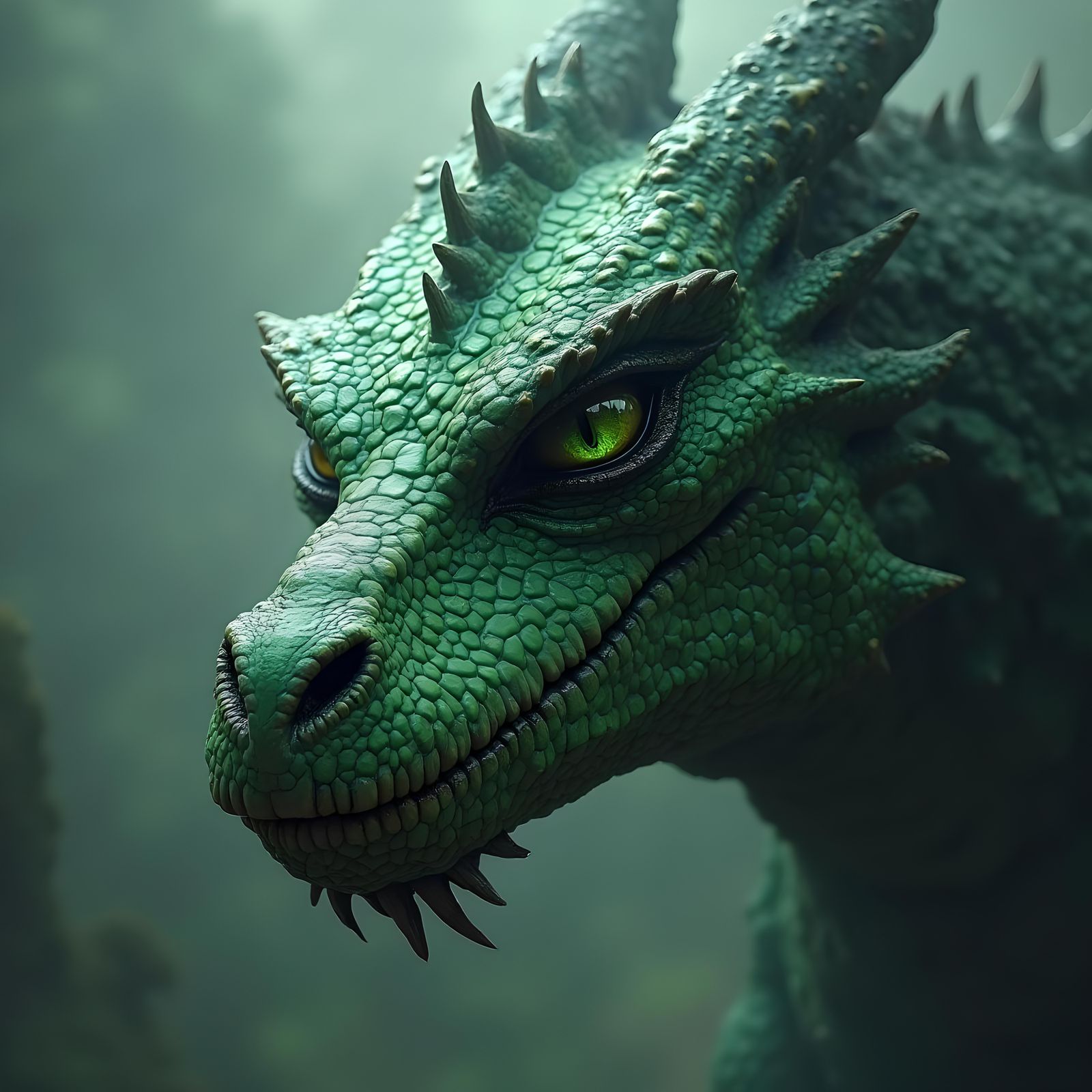 Magnificent Dragon Waking Up Close