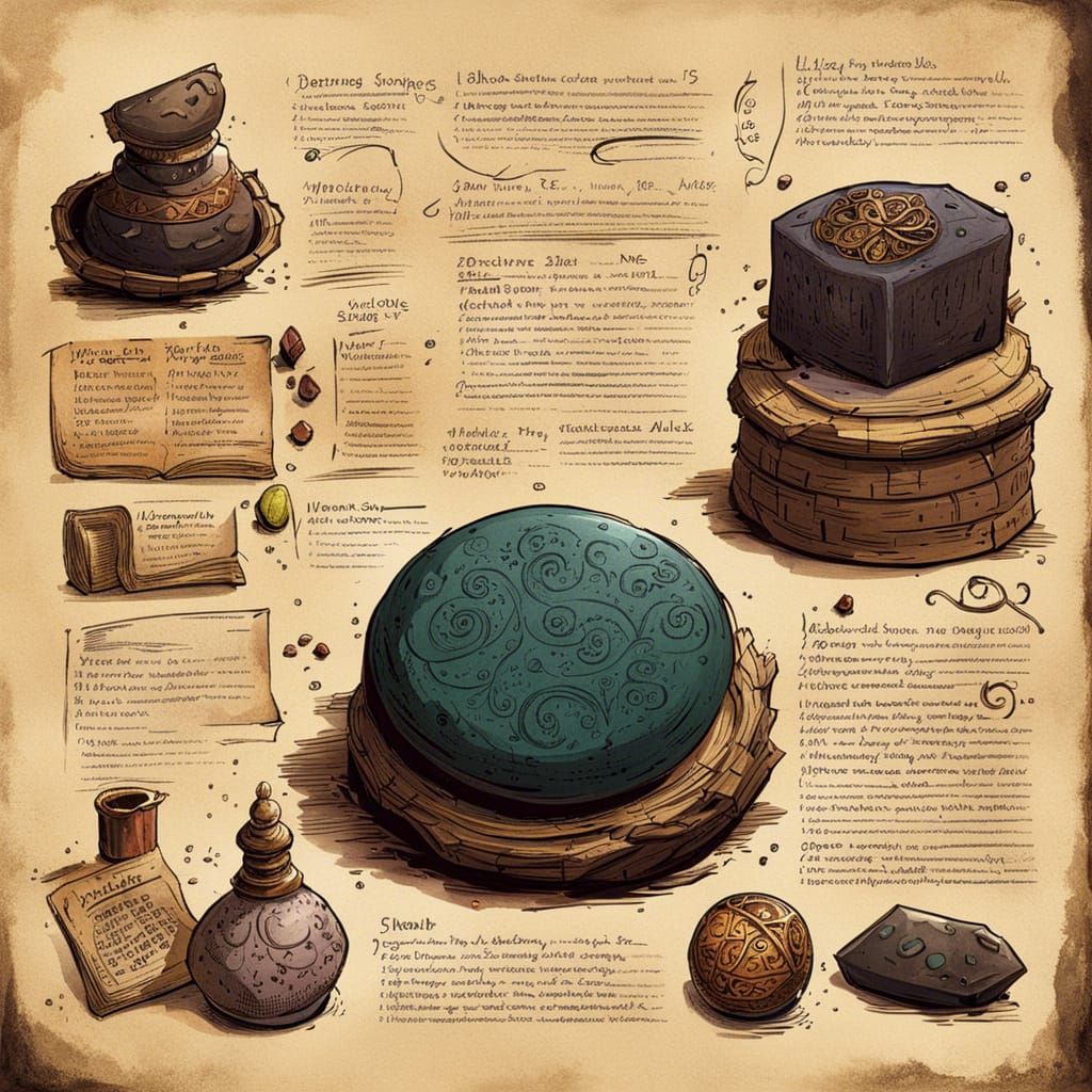 Magical Shopping List with Occult Illustrations