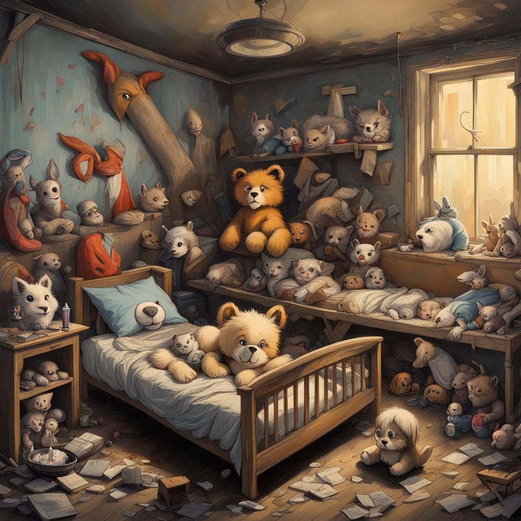 Sinister Abandoned Orphanage with Animal Drawings