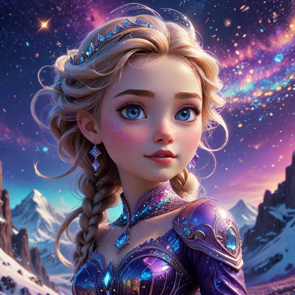 Candy Core Elsa on Purple Mountain