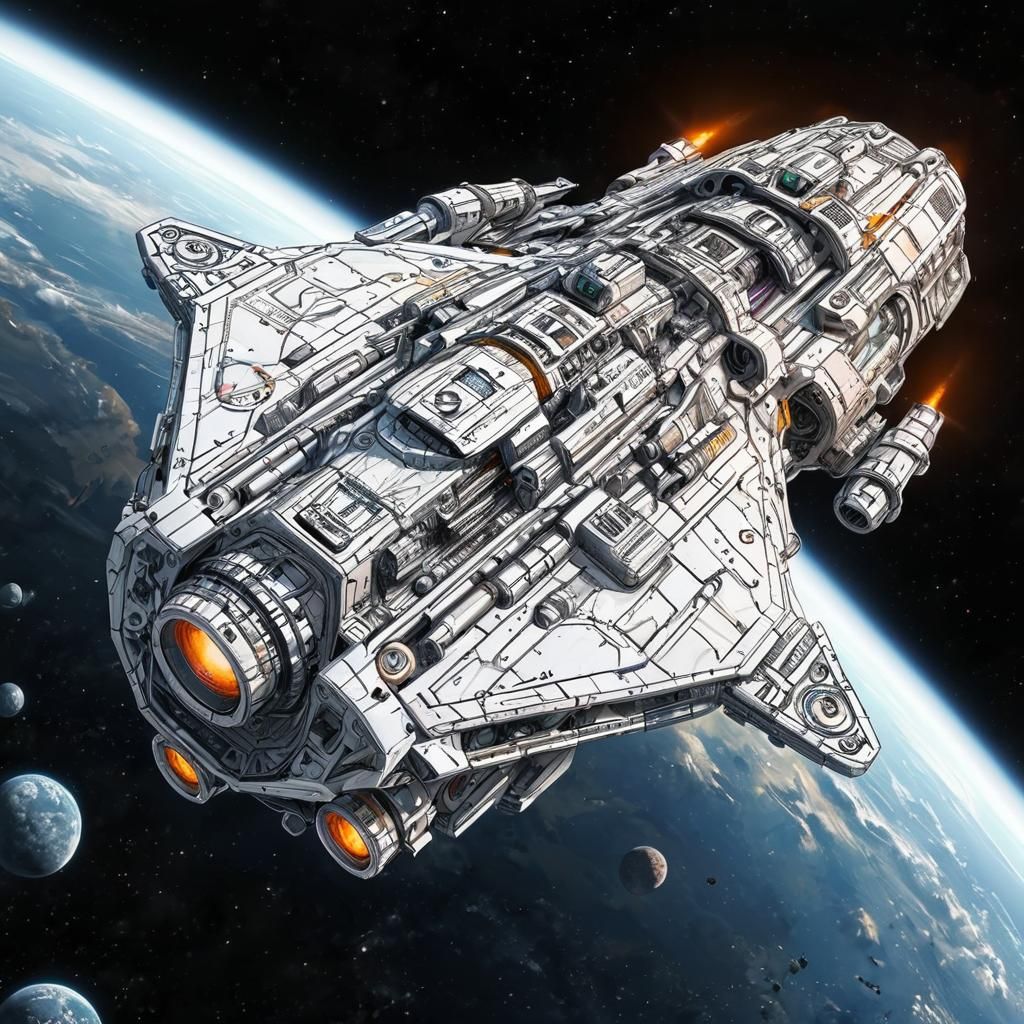 Cybernetic Spaceship Concept Art in 8K HDR