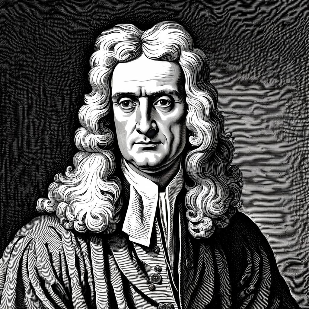 Renaissance Visionary Sir Isaac Newton Contemplates Universa...