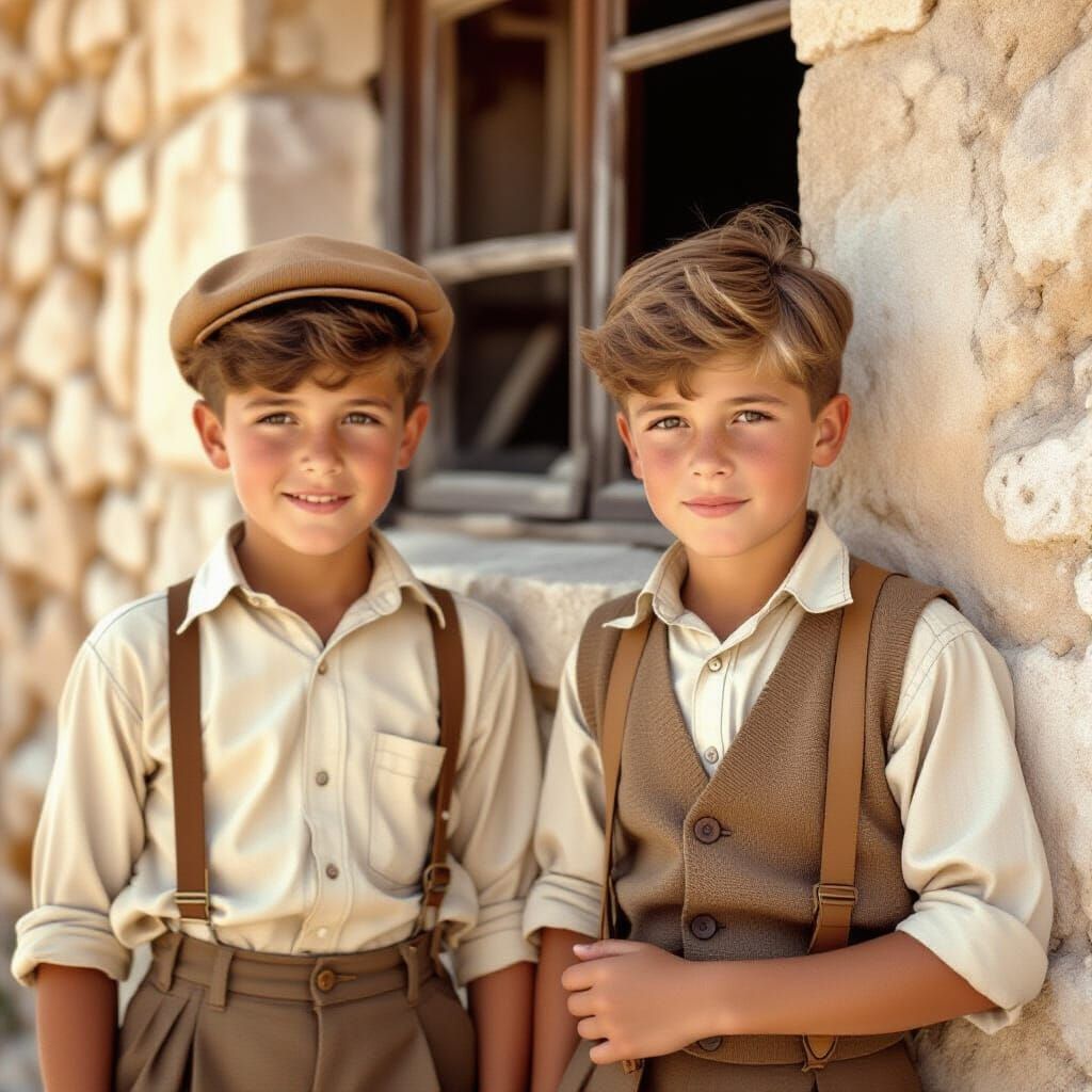 Early 20th Century Schoolboys Playing Truant