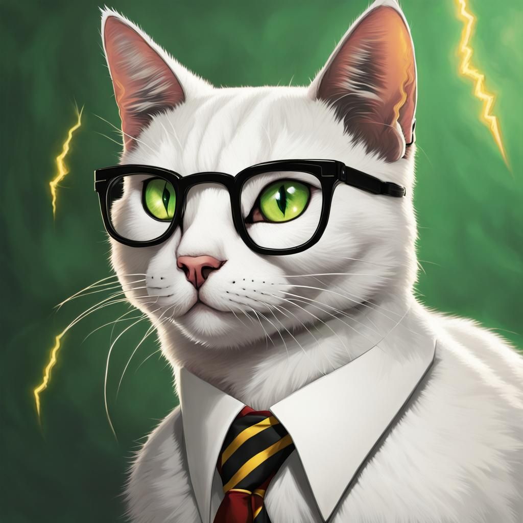 Black and White Cat as Wizard