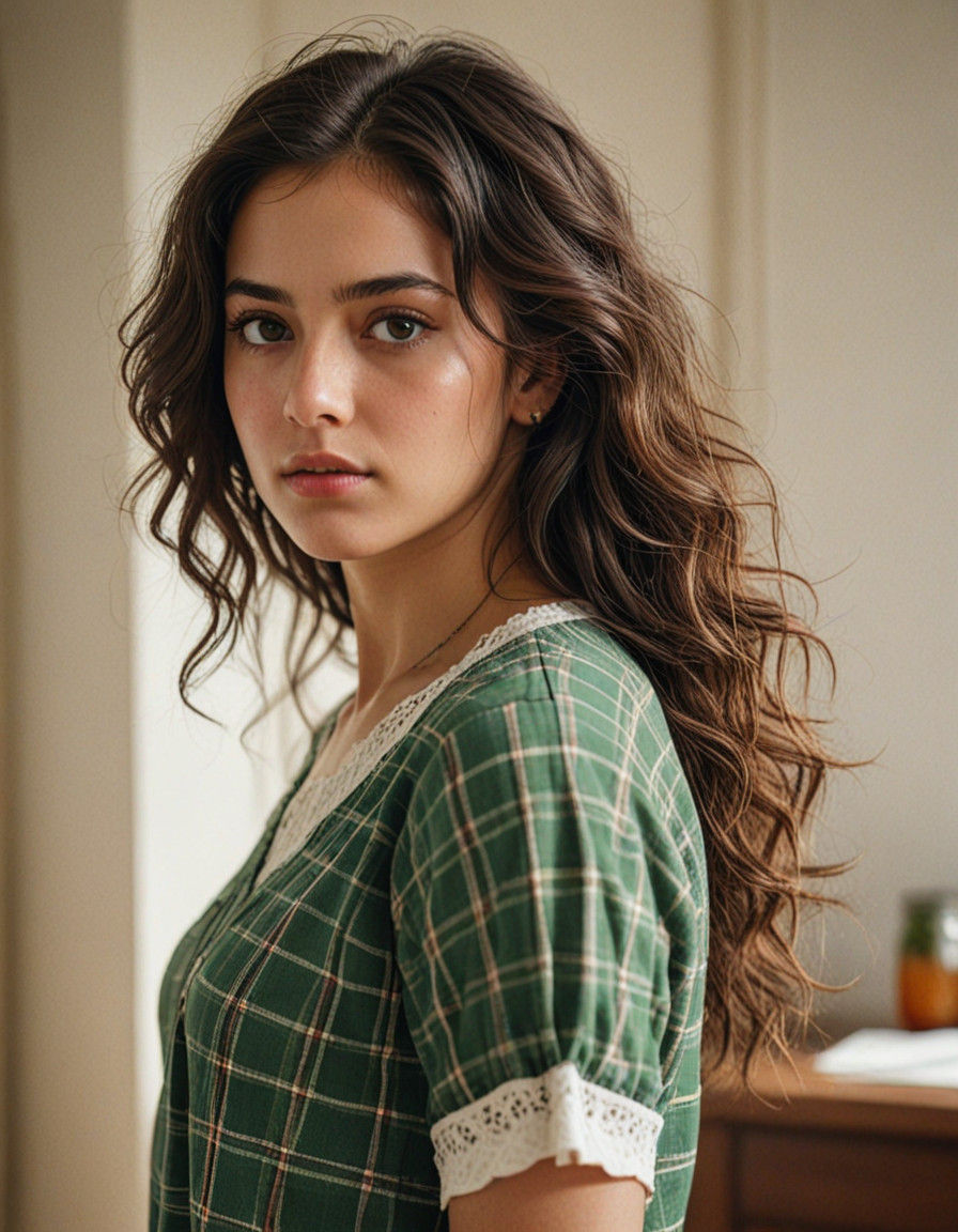 Hyperrealistic Portrait of a Modern Mexican Woman in a Warm...