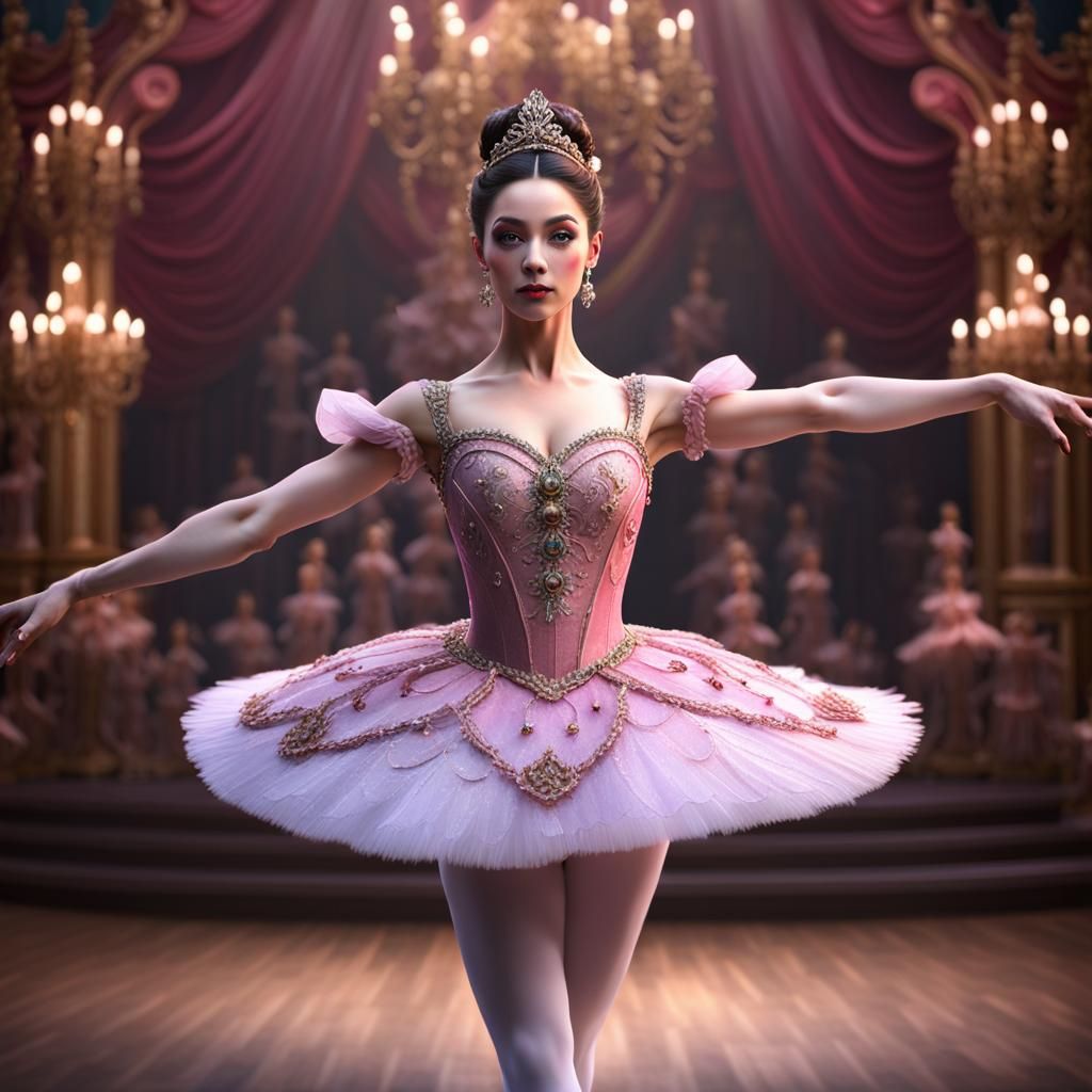 Sugar Plum Fairy in Pink: Ballet Concept Art