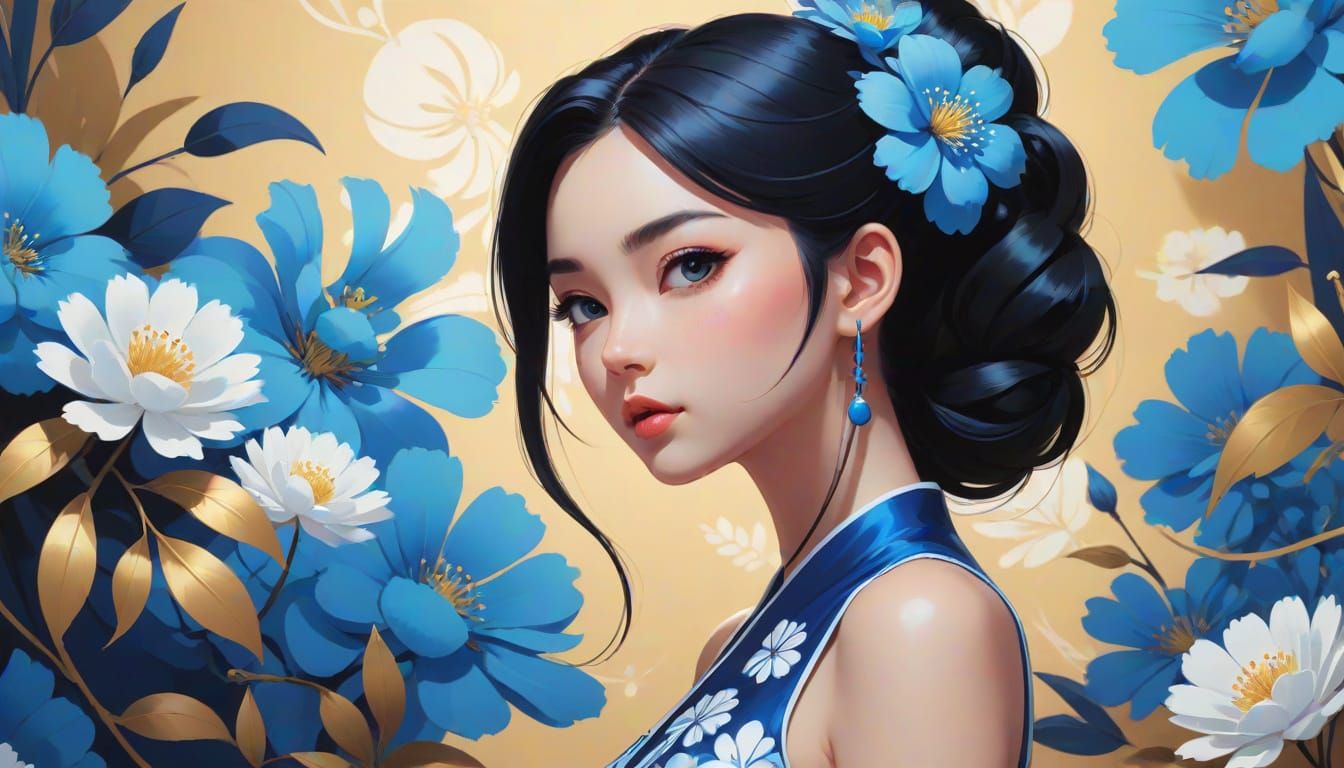 Ilya Kuvshinov and Sakimichan style. A confident woman with ...