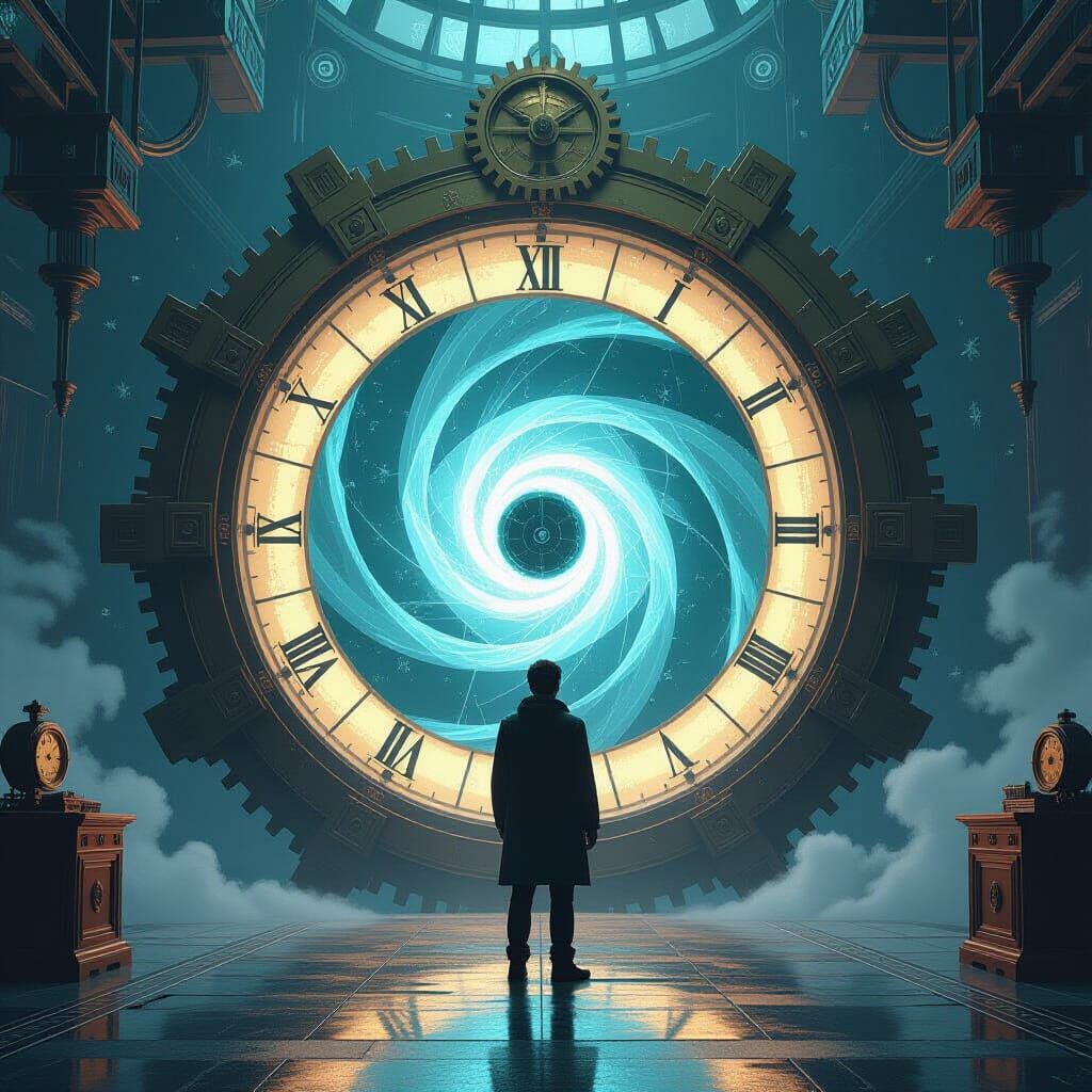 Time Portal with Sci-Fi Steampunk Elements