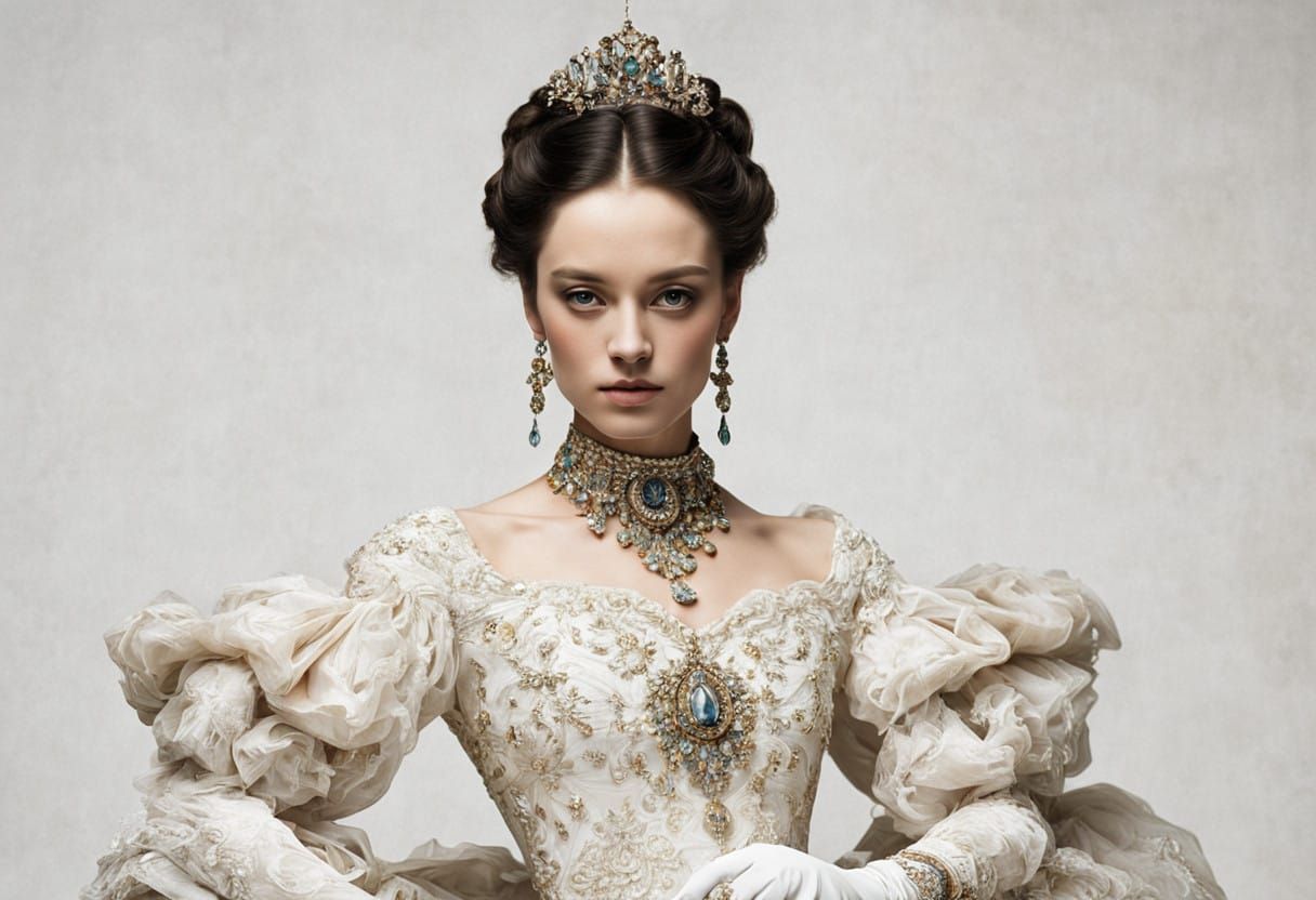 Elegant Russian Ballroom Scene in 19th-Century Style