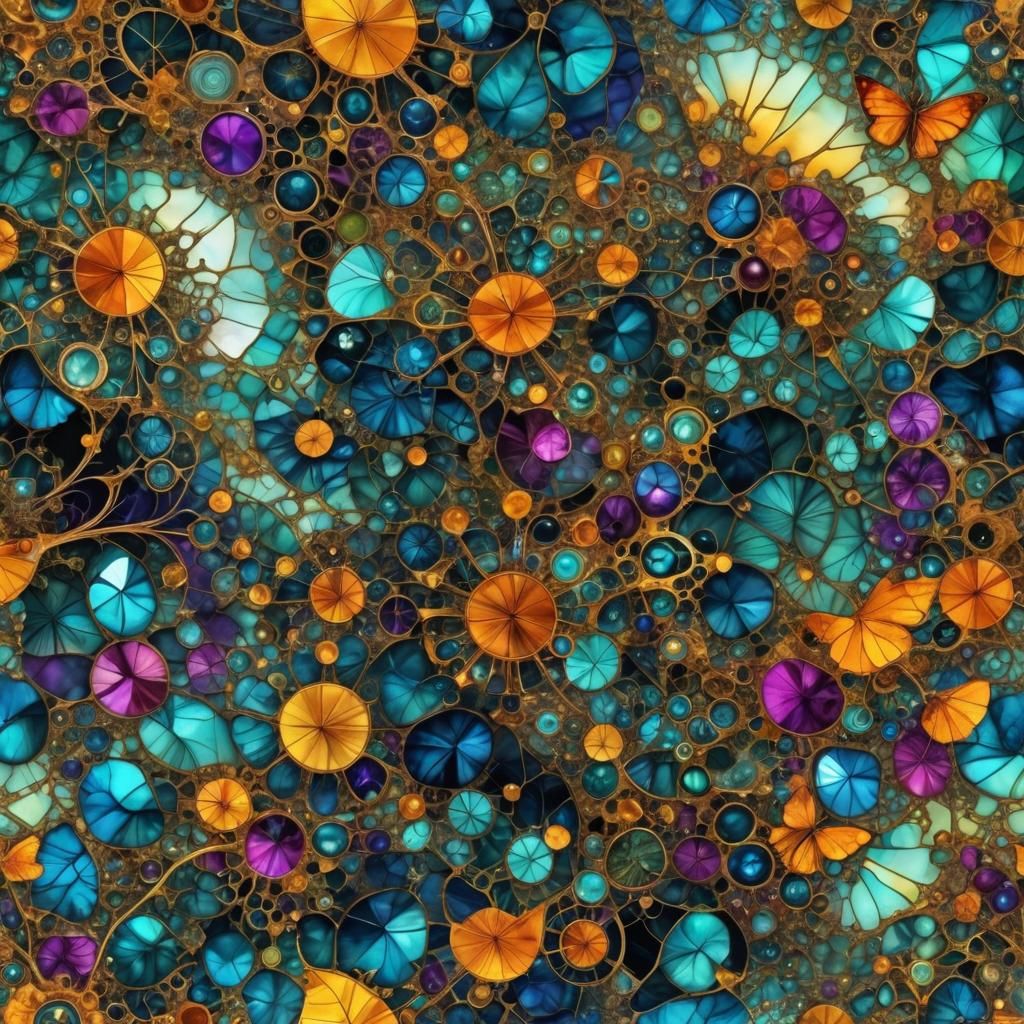 Fractal Automaton Butterfly with God Rays