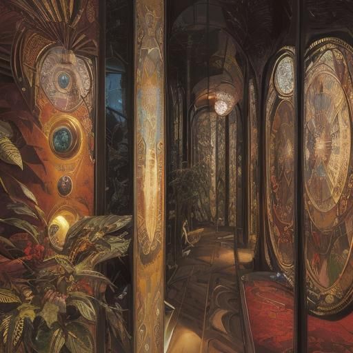 Solar System as Dadd-Inspired Fantasy Oil Painting