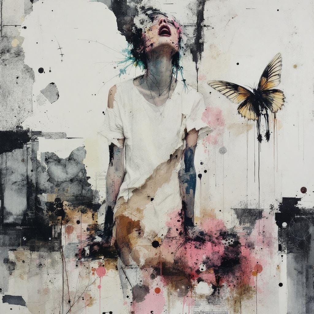 Grunge Fairy Interpretive Dance in Mixed Media Style