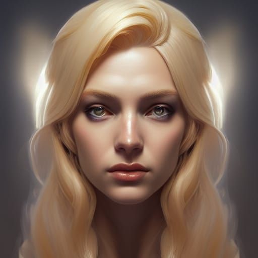 Blonde Queen Portrait in Digital Art Style