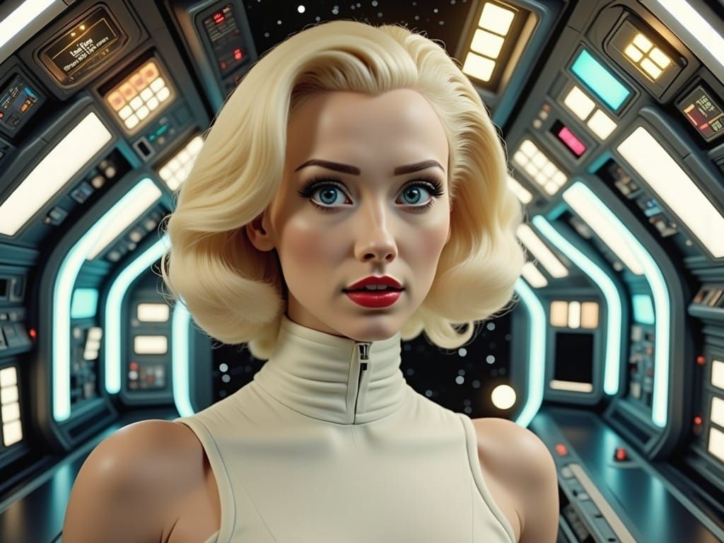 Enigmatic Actress in Space, a 35mm Kodachrome Photograph