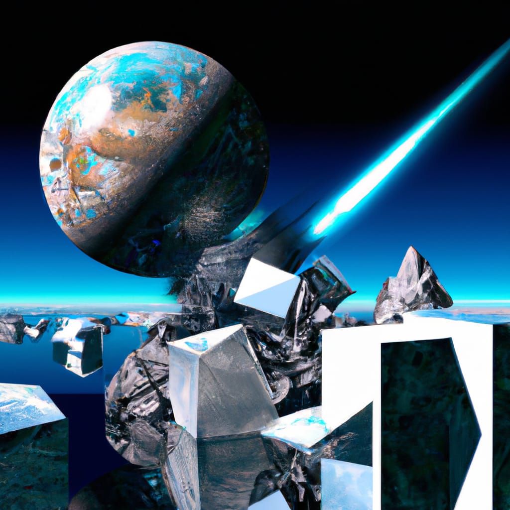 Meteor Impact on Planet in Retro Sci-Fi Style