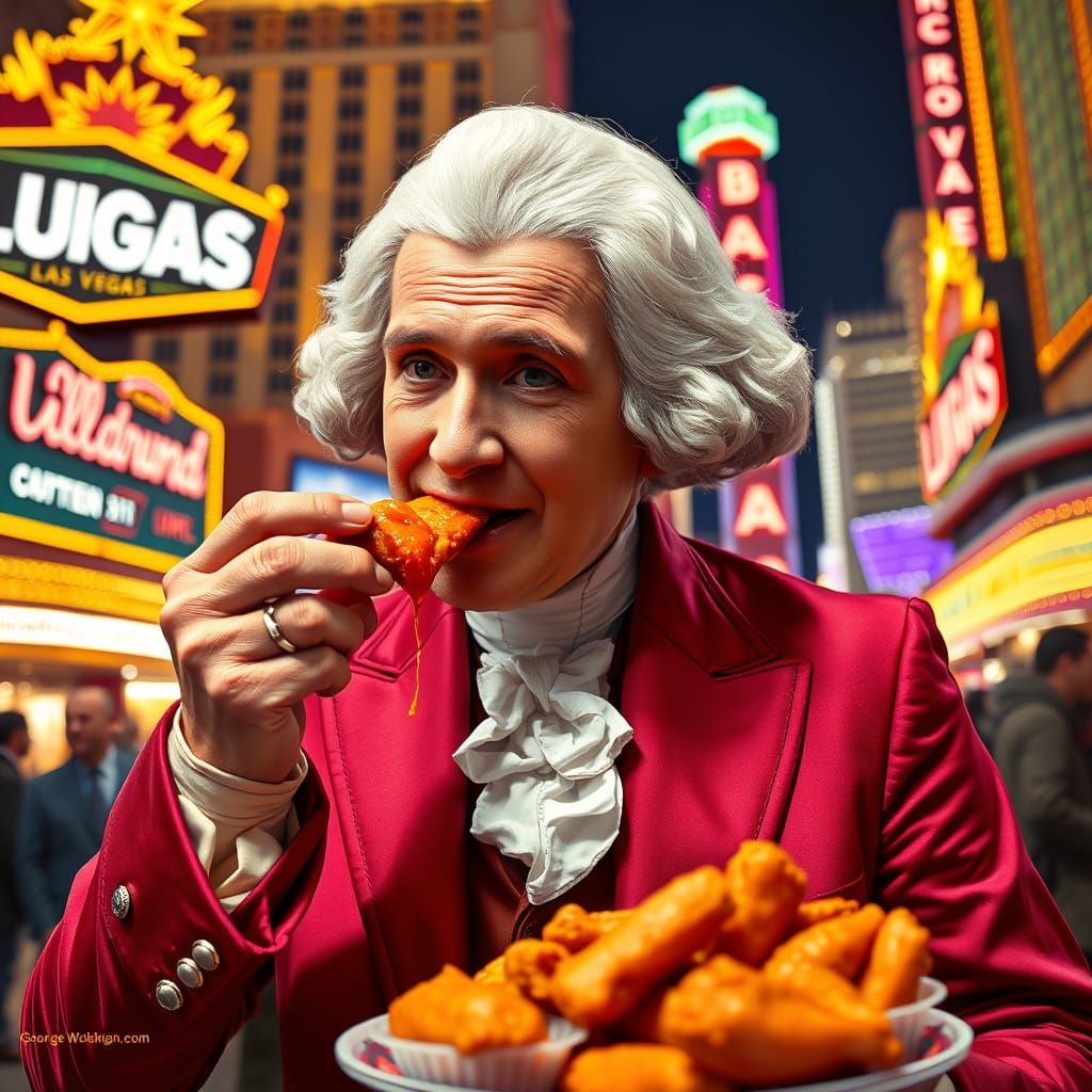 George Washington in Vegas, Devouring Wings at Carrot Top's ...