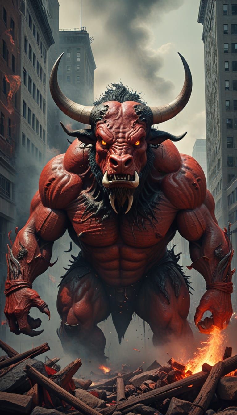 Cyberpunk-Style Apocalypse: Crimson Bull Rampages Downtown D...
