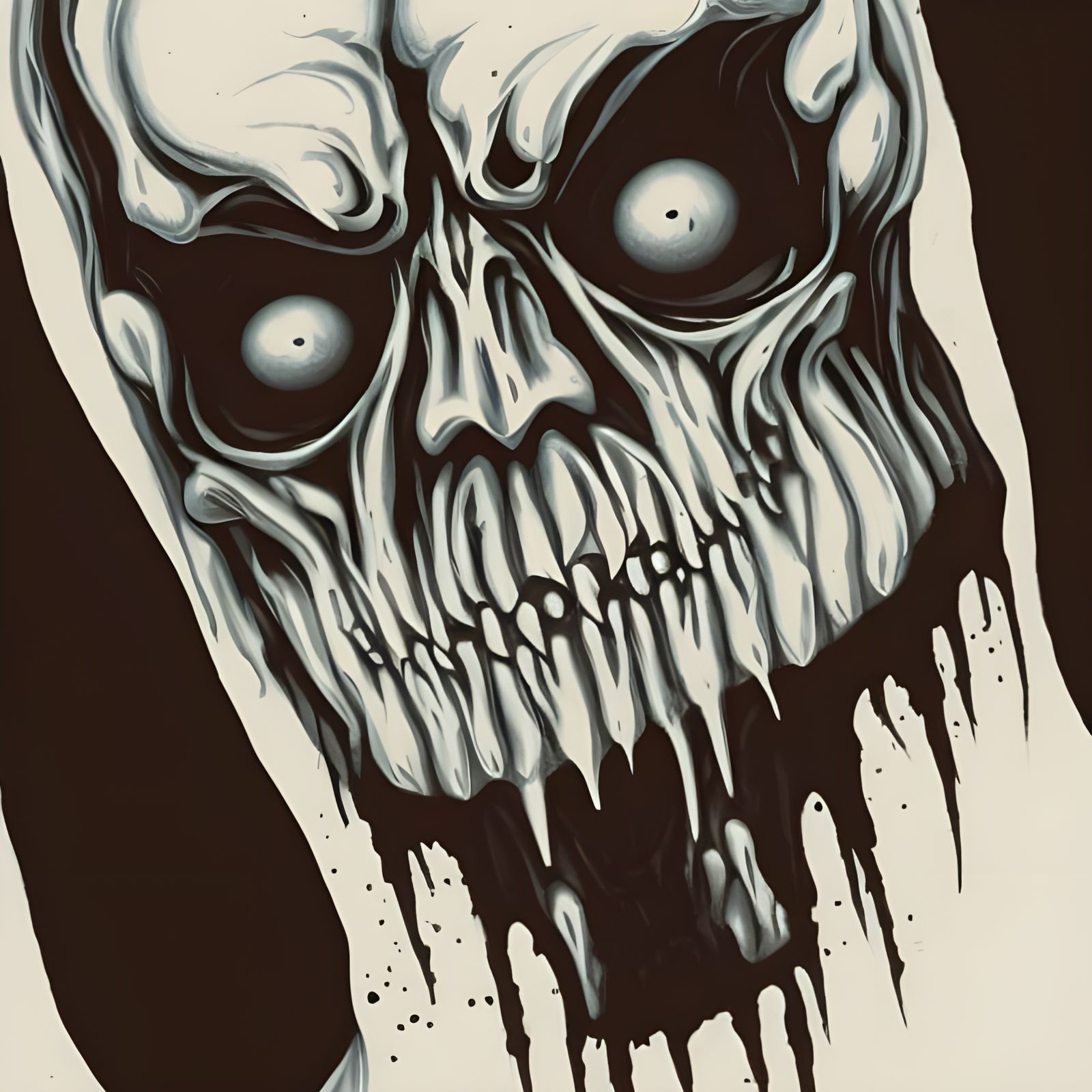 Demonic Necronomicon Face in Dark Fantasy Style